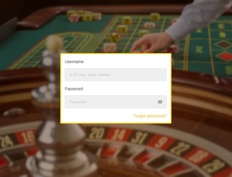 Entering a username and password