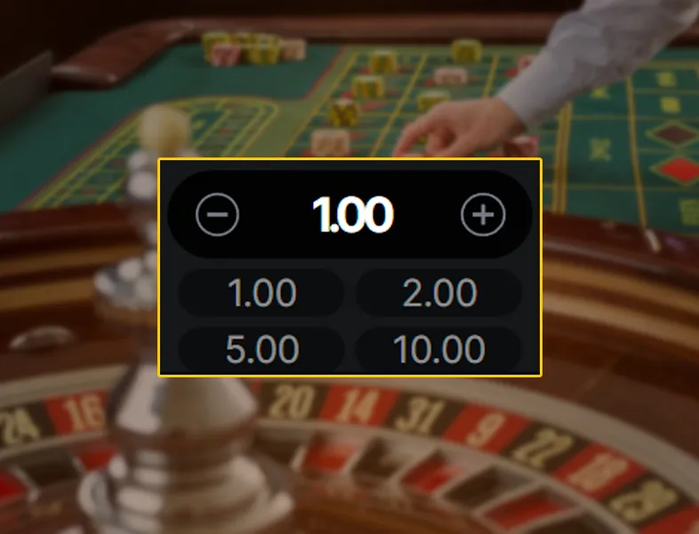 Selecting the desired bet amount