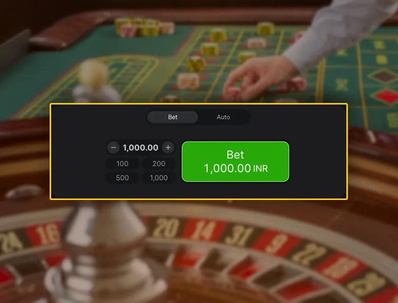 Choosing a bet amount