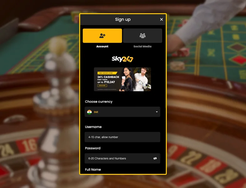 Account registration