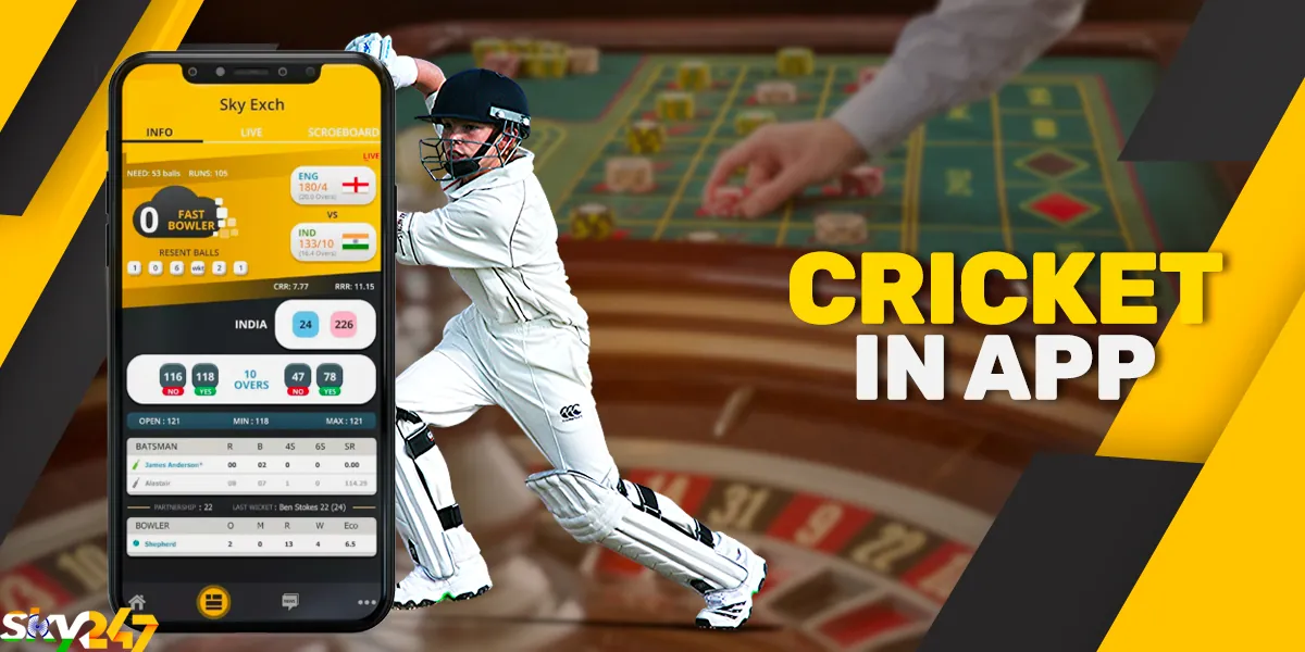 Cricket betting on mobile app