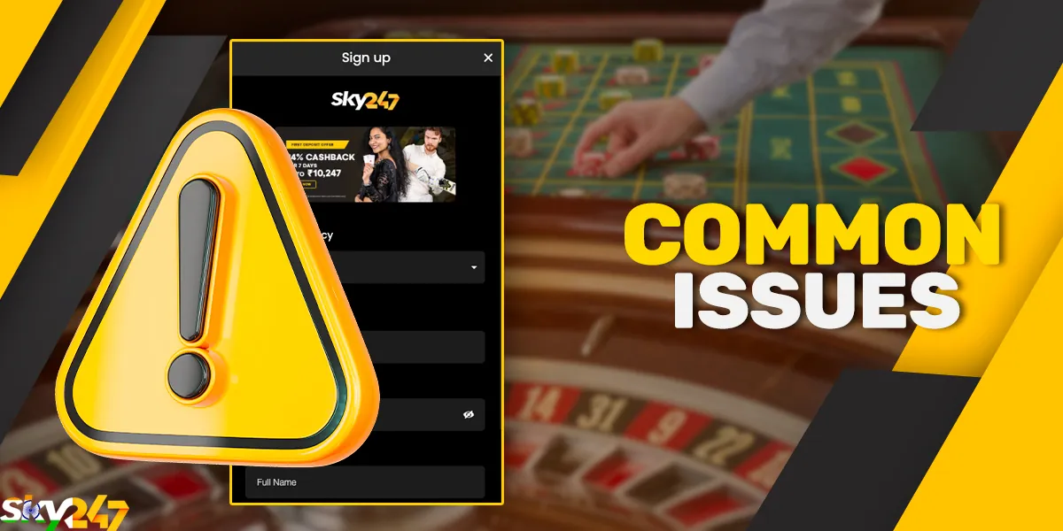 Main problems when registering an account